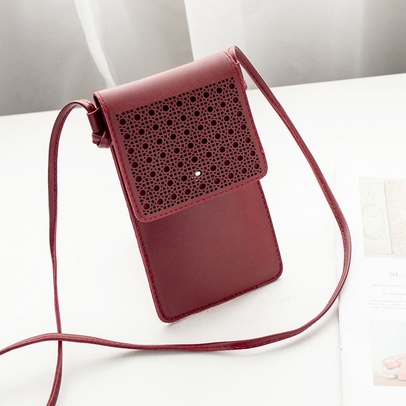 cross body mobile phone bag touching screen clear window mini purse cell phone bag pouch din889