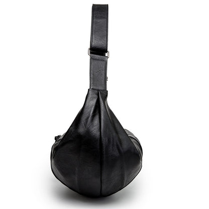 large new mens soft leather crossbody casual travel bag