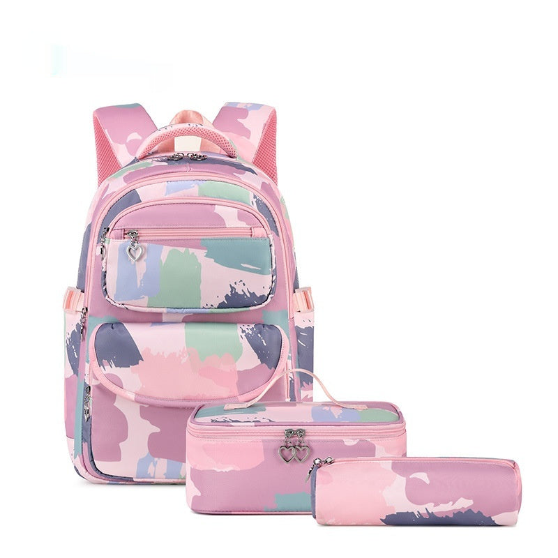 New Printed Schoolbag Three-piece Fashion Backpack