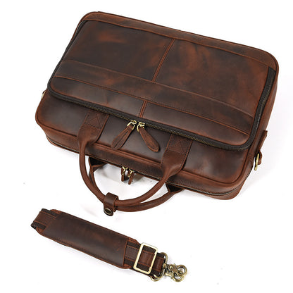 mens first layer cowhide portable briefcase