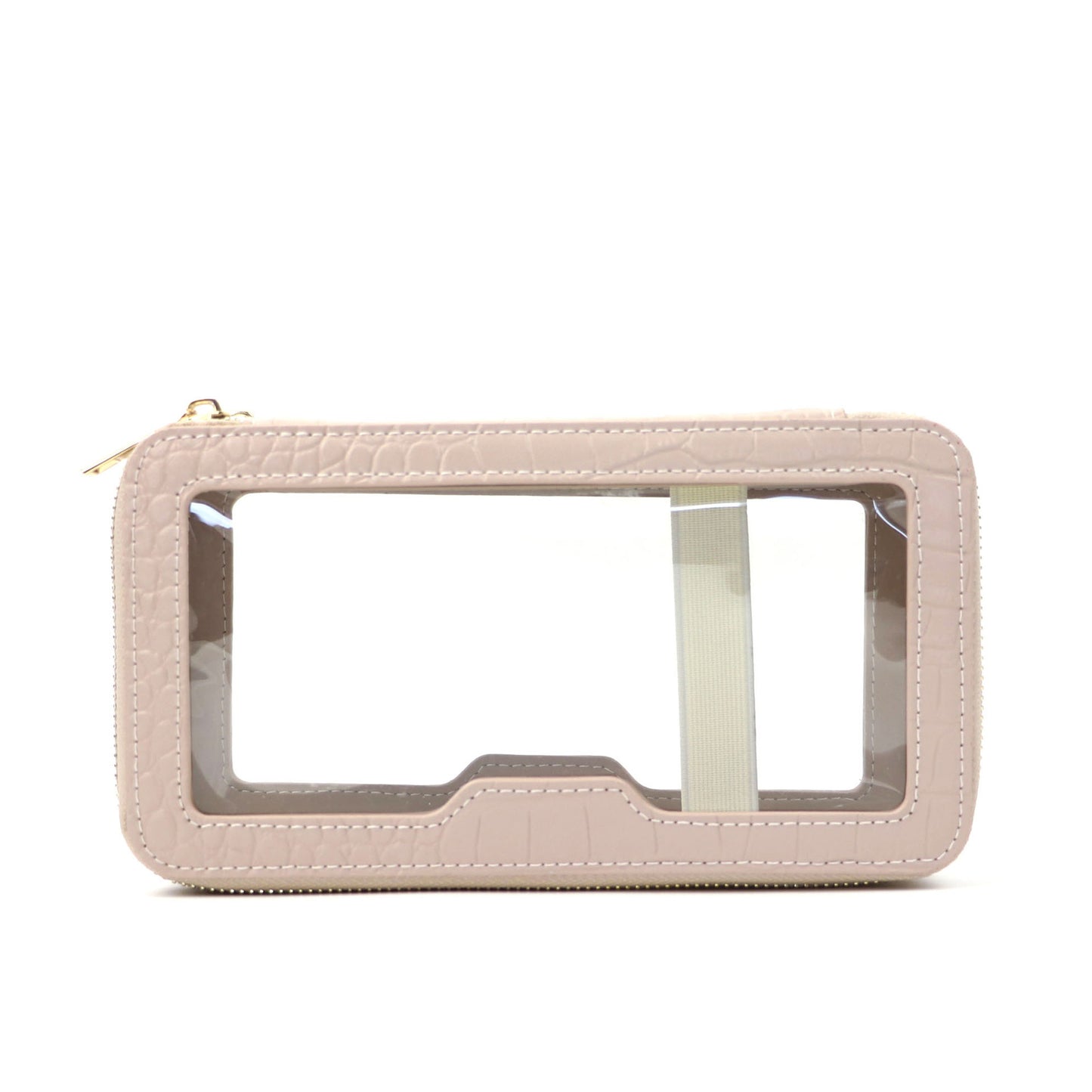 convenient leather transparent tpu cosmetic bag