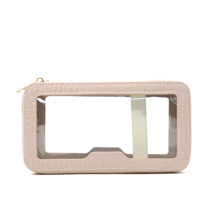 convenient leather transparent tpu cosmetic bag