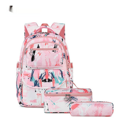 New Printed Schoolbag Three-piece Fashion Backpack