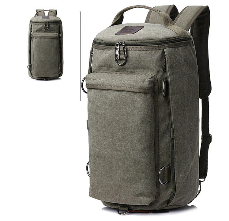 mens canvas multifunctional large capacity backpack