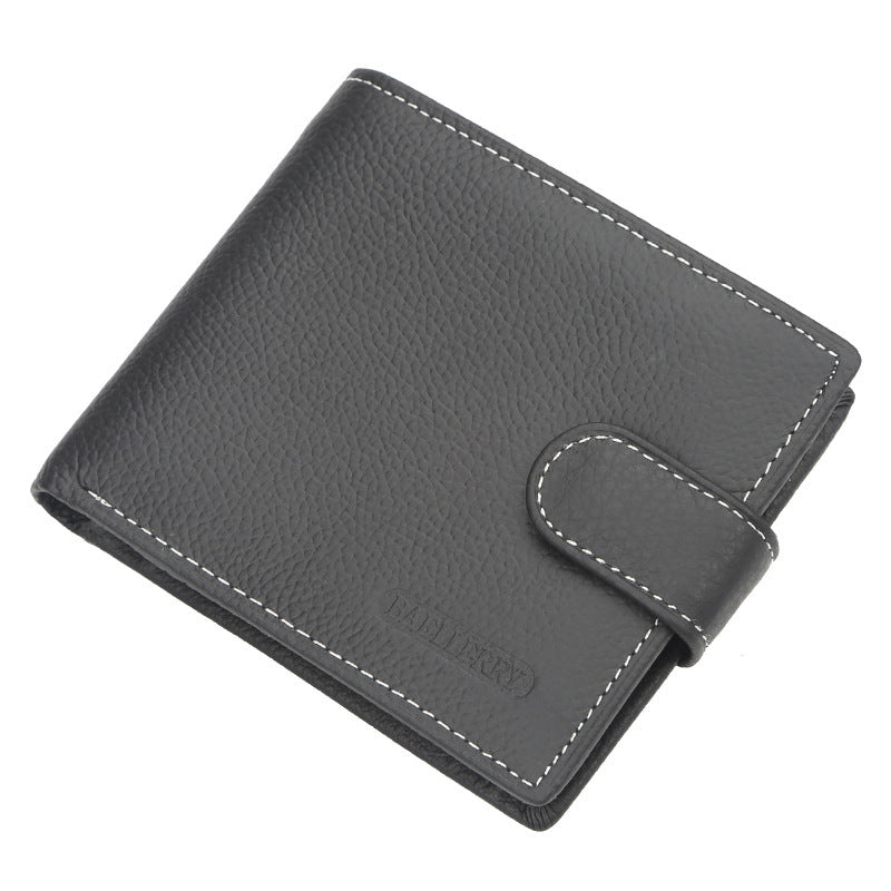 men wallet short retro buckle multifunctional