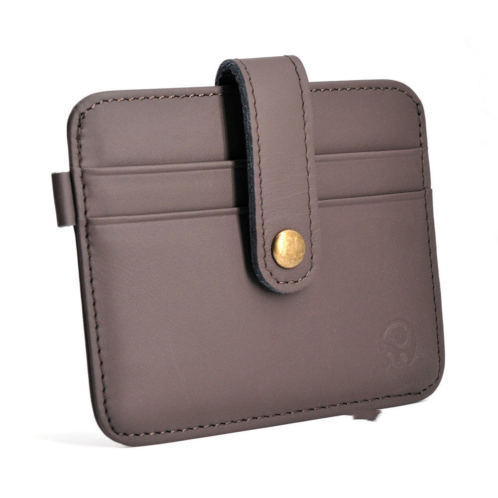 short leather driving id card with pocket wallet