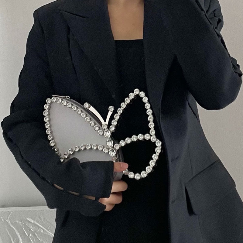 fashionable butterfly clutch with diamonds diamond dinner bag clutch