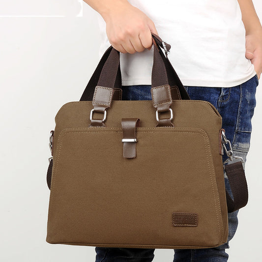 mens business casual oxford cloth handheld one shoulder canvas briefcase