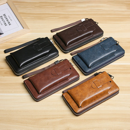 mens wallet long multi card slots business zipper