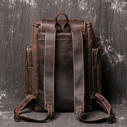 mens backpack crazy horse leather