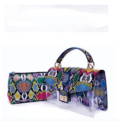 womens snake print shoulder bag