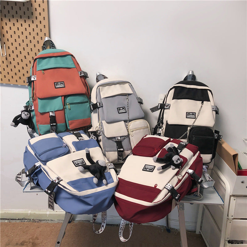 junior high school college students backpack