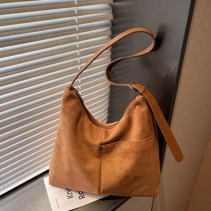 Suede-look High-capacity Versatile Crossbody Bag