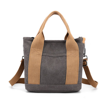 trendy all match simple fashion korean style large capacity commute leisure canvas bag
