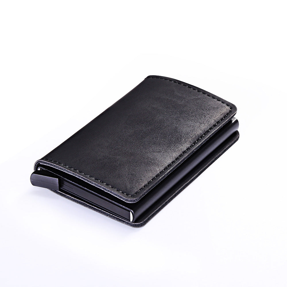 rifd security and anti theft automatic leather card case