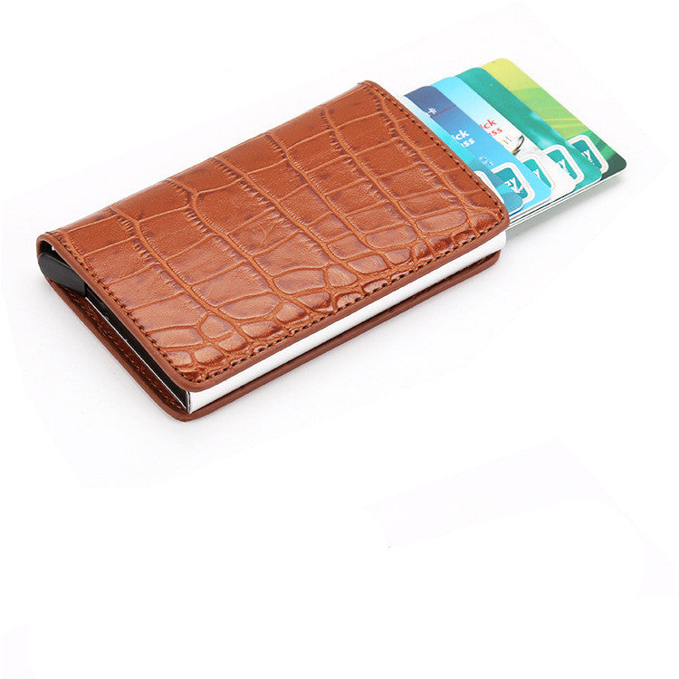 pu automatic card card holder rfid multi function card holder