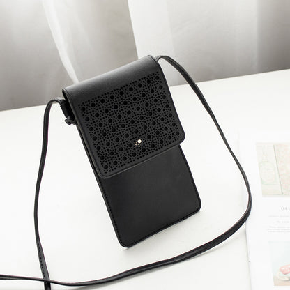 cross body mobile phone bag touching screen clear window mini purse cell phone bag pouch din889