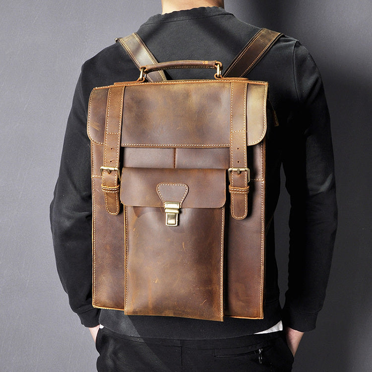 leather backpack men