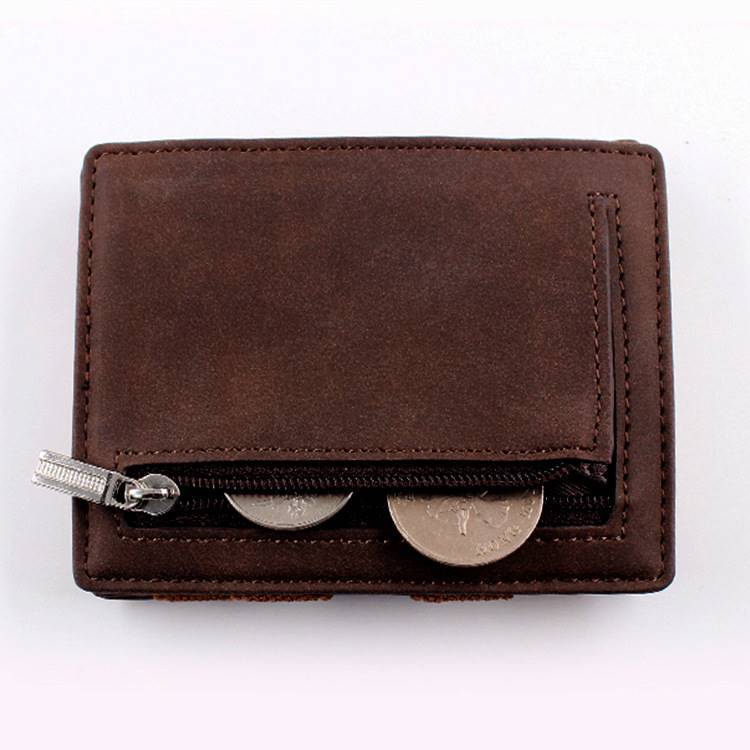 leather wallet crazy horse leather retro