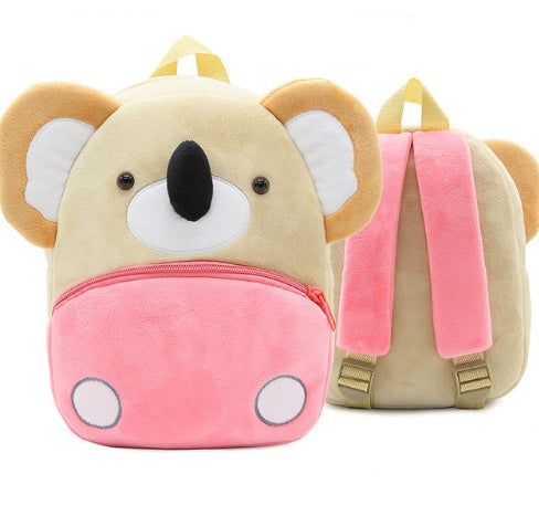 children school backpack cartoon rainbow design soft plush material for toddler baby girls kindergarten kids school bags