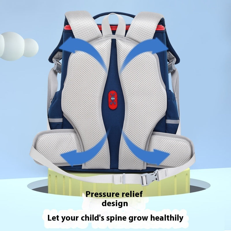 Primary School Boys And Girls Large Capacity 1-6 Grade Burden Reduction Waist Support Astronaut Bag