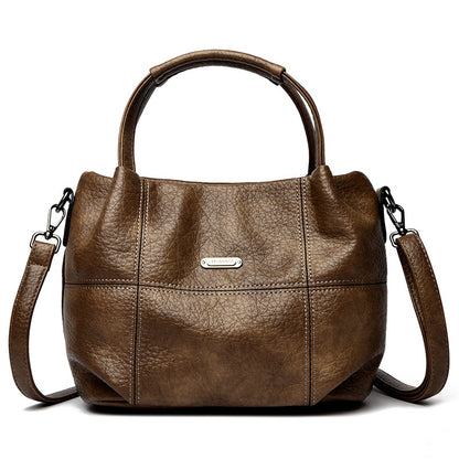 High-capacity Womens Soft Leather Shoulder Or Crossbody Bag