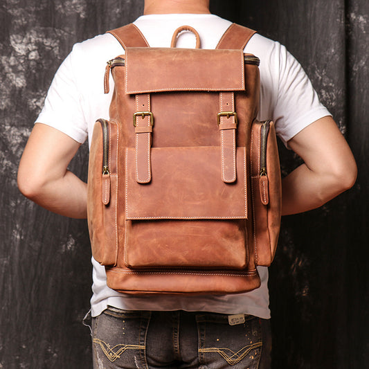 mens backpack crazy horse leather