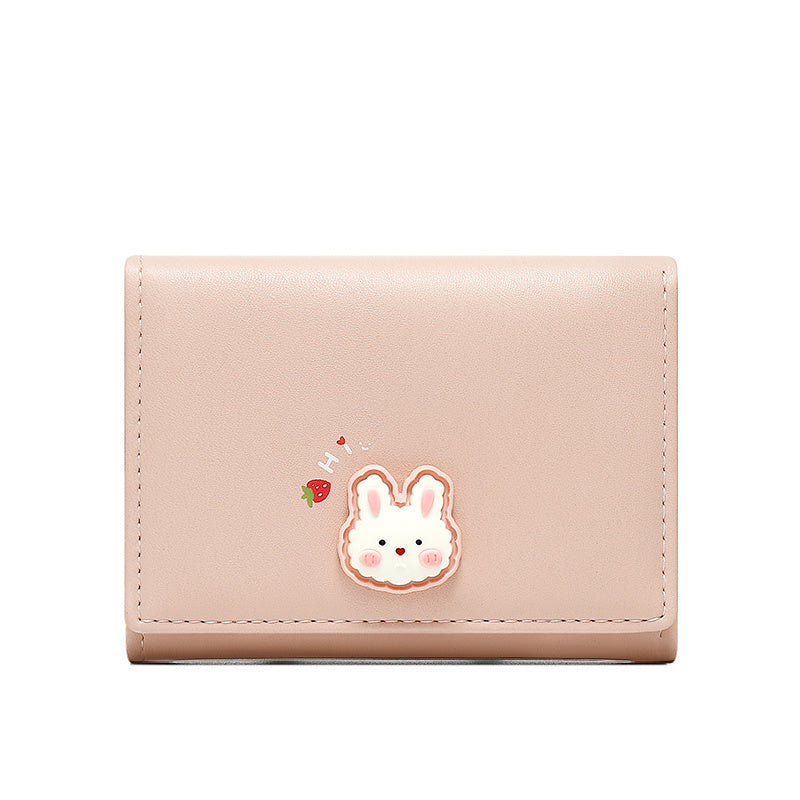 womens niche design tri fold thin cute coin purse