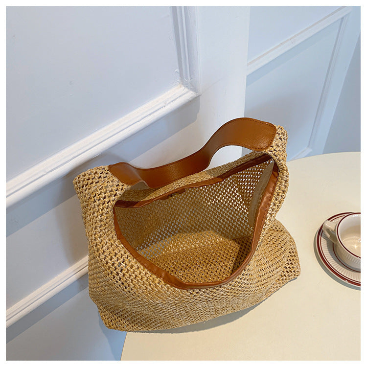 fashion casual retro tote straw