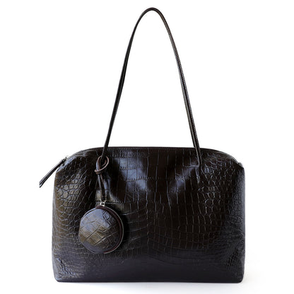 High-Capacity Versatile Womens Leather Shoulder Bag