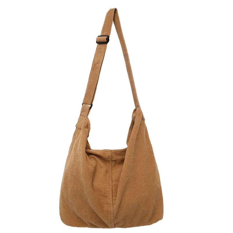Corduroy Shoulder Crossbody Bag Spacious Casual And Minimalist