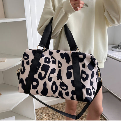 women travel duffel bag cow pattern handbag fitness sports shoulder bags