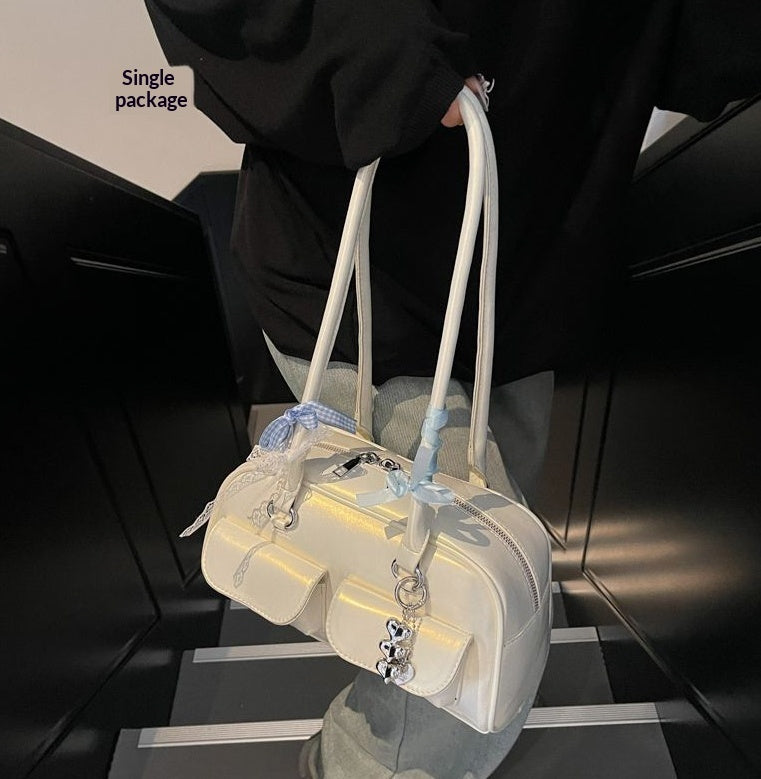 Bow-tie Ribbon Bowling Bag A Stylish High-capacity Shoulder And Tote Bag