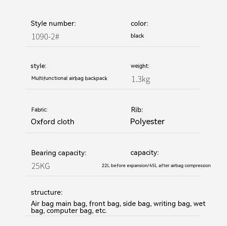 multi functional backpack capacity storage business oxford cloth waterproof travel bag