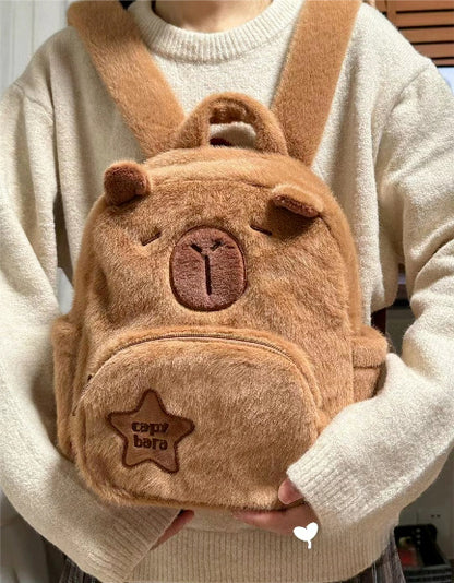 capybara plush large capacity cute little backpack