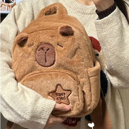 capybara plush large capacity cute little backpack