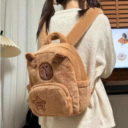 capybara plush large capacity cute little backpack