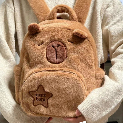 capybara plush large capacity cute little backpack