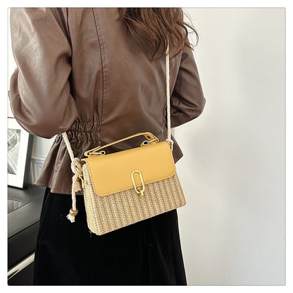 handbag western style one shoulder versatile woven bag