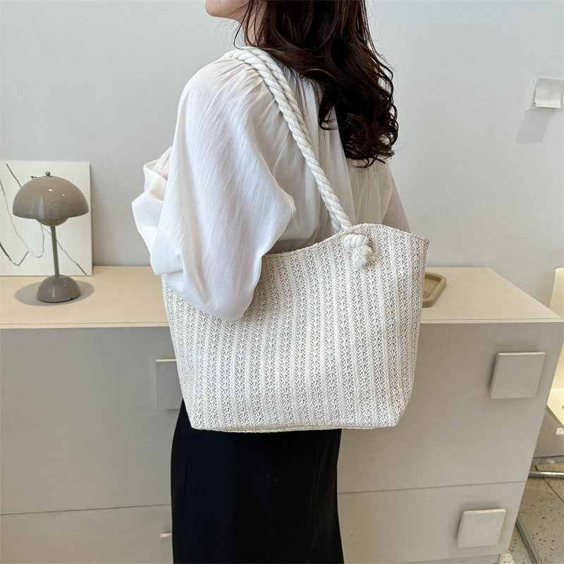 womens fashion straw large capacity shoulder tote bag