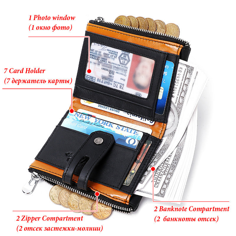 anti theft brush wallet