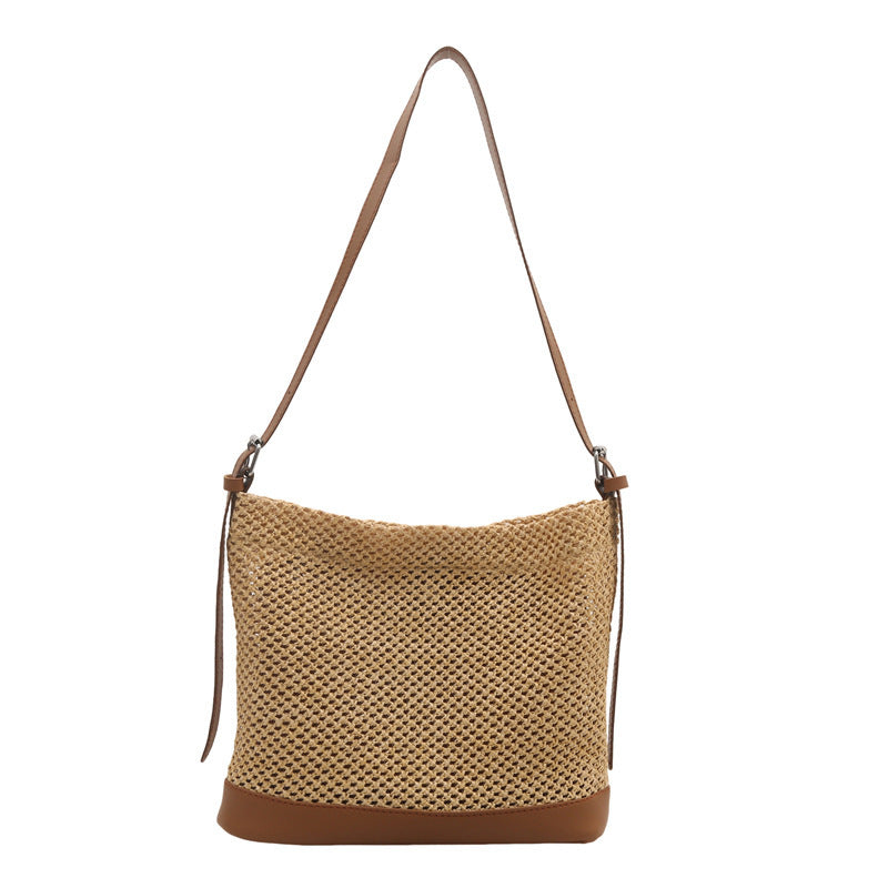 large capacity summer seaside vacation beach woven straw bag