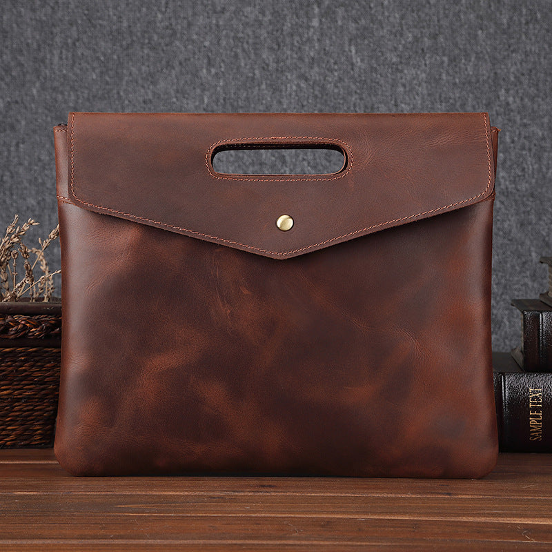 genuine leather mens briefcase vintage business