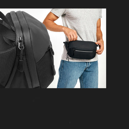 mens waist bag korean version functional multi function expandable messenger