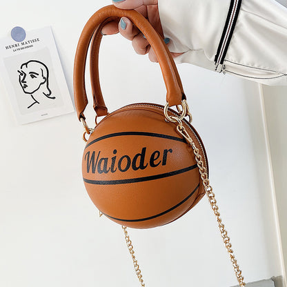 basketball shape handbags and purses for women chain shoulder crossbody bag girls ladies handbags