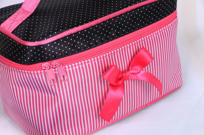 striped multicolor large capacity storage cosmetic bag