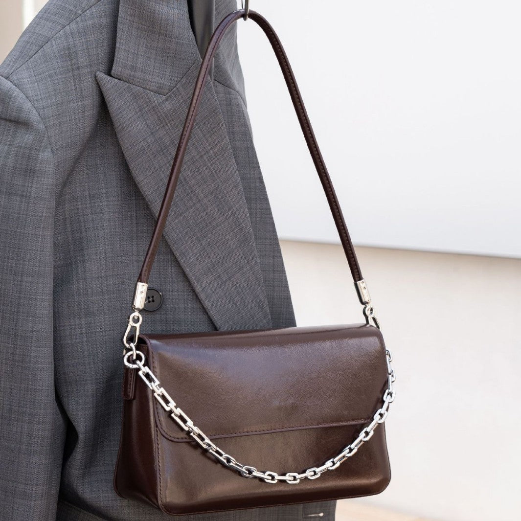 first layer oil wax leather one shoulder womens bag womens crossbody