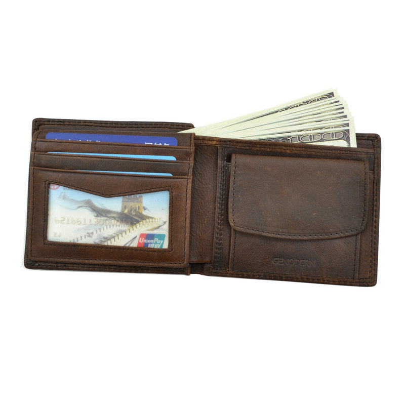 vintage mens wallet with coin pocket