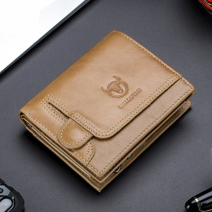 first layer cowhide mens leather wallet