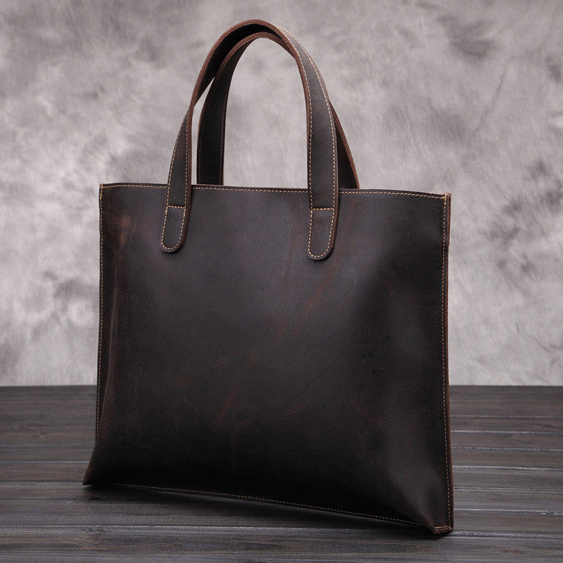 crazy horse leather business leather briefcase cowhide messenger bag